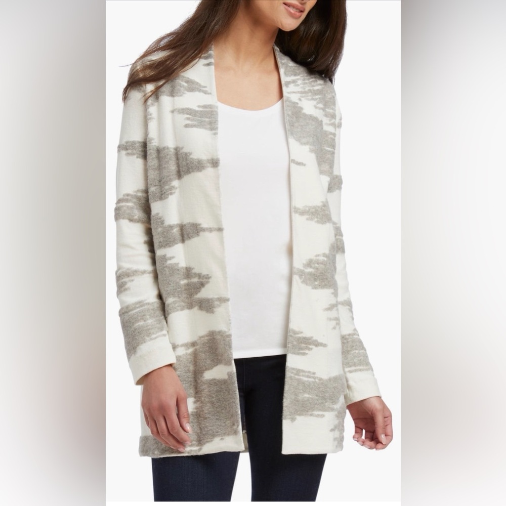 NIC + ZOE In The Clouds Cardigan Sweater Soft Girl Cozy Abstract Minimalist Chic